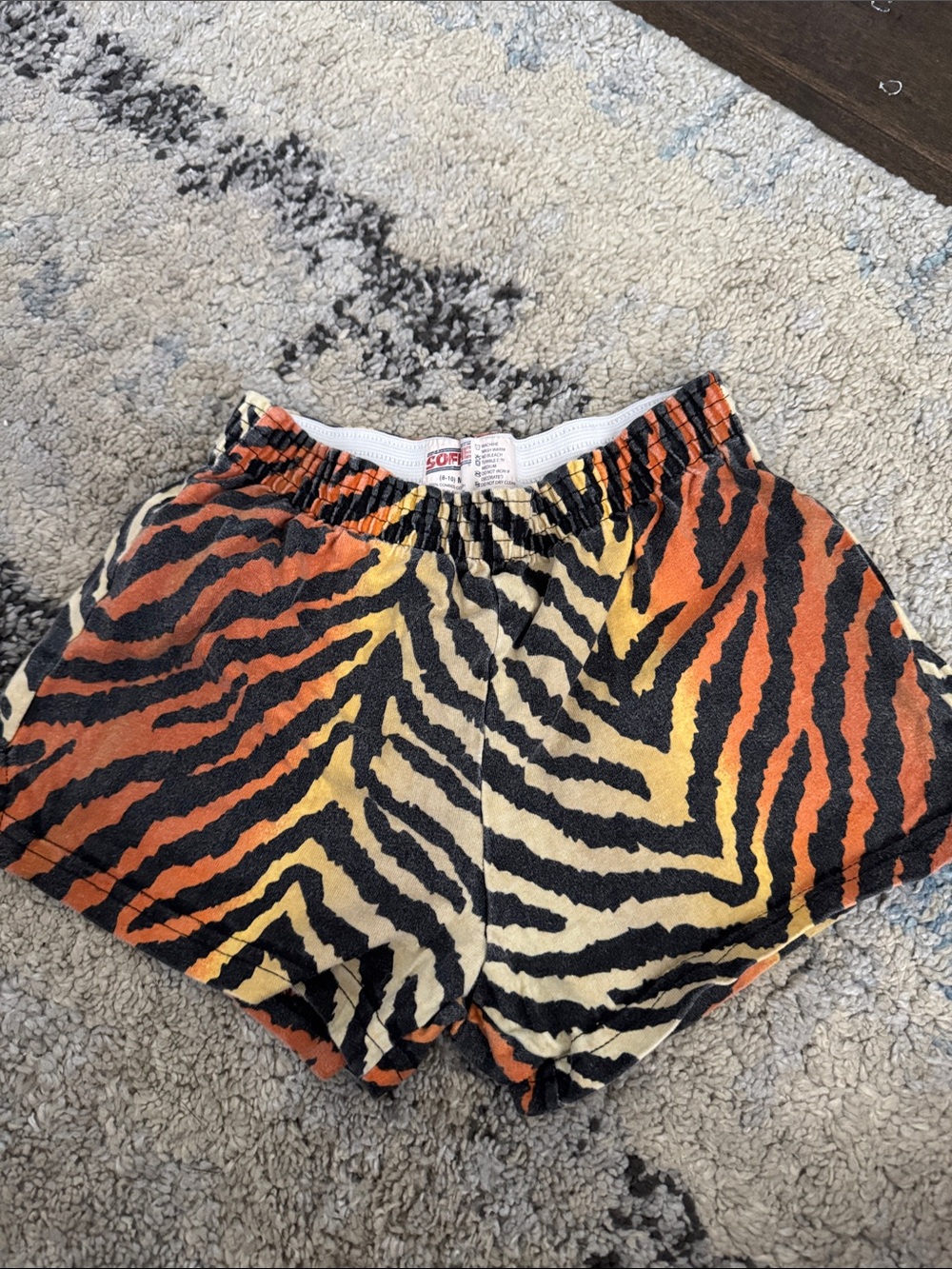 Soffe Tiger Stripe Terry Shorts - Orange/Yellow/Black